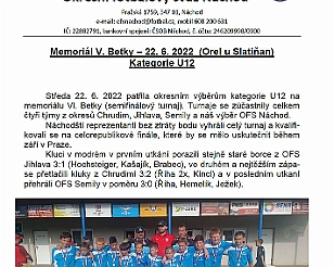 Memoriál V. Betky semifinále Chrudim 22.6.2022 1.místo_a